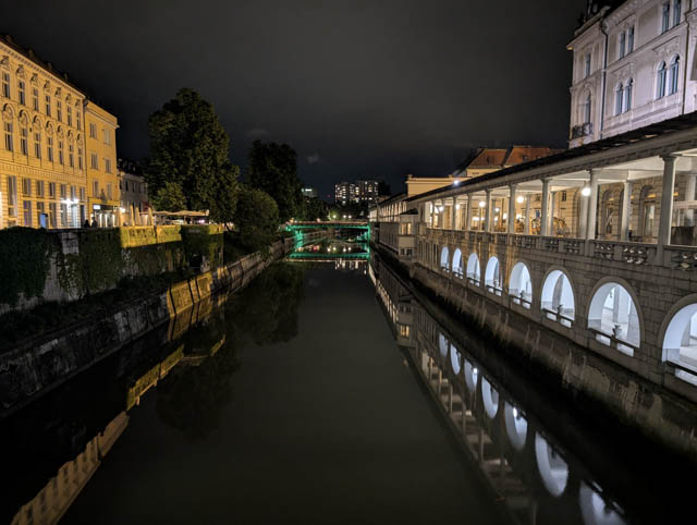 Ljubljana bridge by night