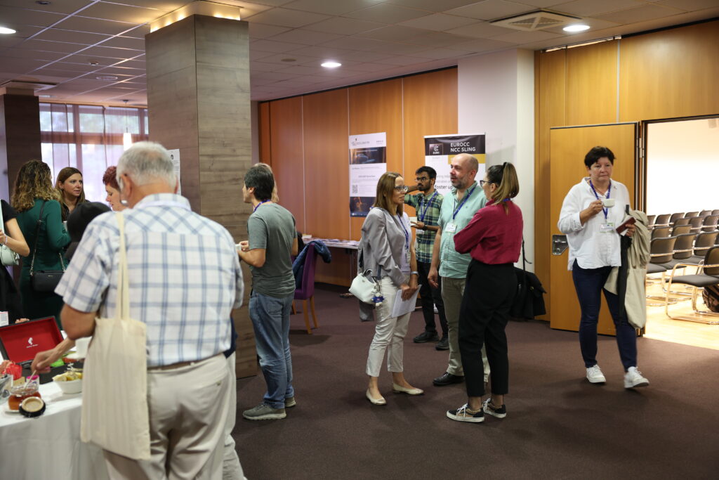 People gathering in the SOR25 exhibition area